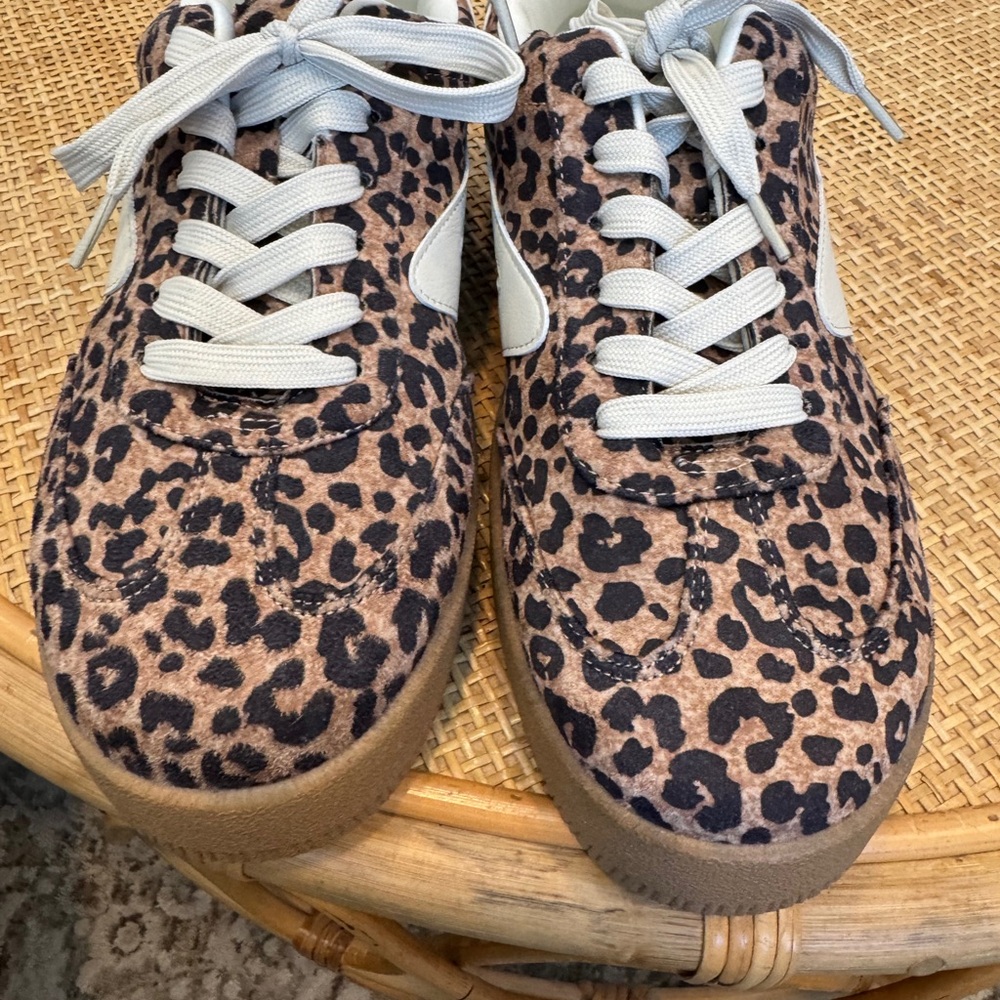 DV by Dolce Vita Leopard Print Platform Sneakers with White Accents